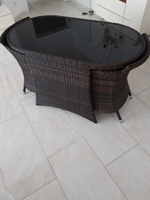 Polyrattan Alu Balkon Bistro Set Sitzgruppe Garnitur Garten Möbel Stühle Tisch