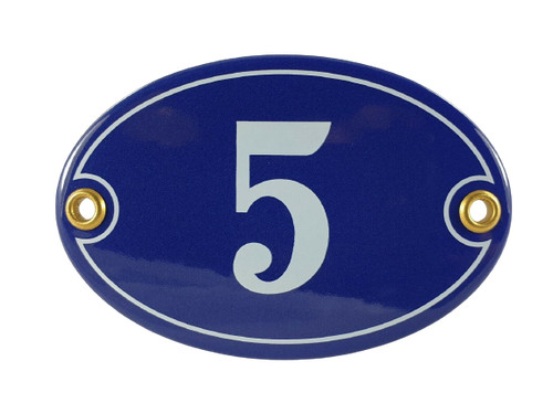 Emaille hausnummer oval 5 - oval, nr.