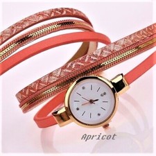 Leder damenuhr wickelarmband - leder,