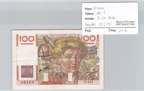 Billet frankreich 100 francs - frankreich,
