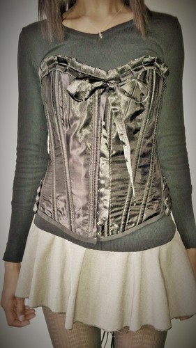 Burlesque corsage schwarz - schwarz,