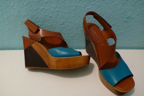 Leder wedges braun und - leder-wedges,