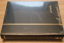 Schaubek Briefmarkenalbum - 64 weiße Seiten  - ungeteilt - grün - Einsteckbuch