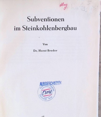 Subventionen - , im