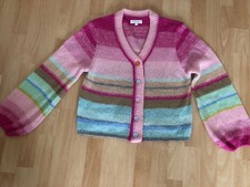 Jacke/Pulli Einheitsgröße pastell-gestreift wie handgestrickt sehr guter Zustand