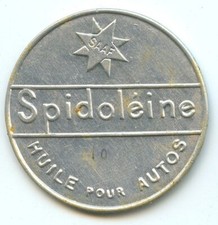 Briefmarke Monnaie Paris Spidoléine Öl für Autos 10 Cent Rot