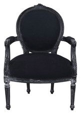 Antik Armlehnstuhl Barock Sessel Stuhl Antik Handarbeit Armlehnsessel Schwarz