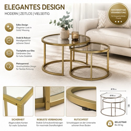 Couchtisch glas gold - couchtisch,