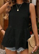 T-Shirt Top Babydoll Tunika Lagenlook Schwarz Hängerchen Ibiza Boho Style 