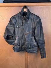 Hein Gericke Vintage Motorradlederjacke M – Biker-Lederjacke, 80/90er, Schwarz