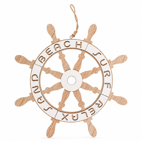 Deko steuerrad holz maritim - holz, Ø