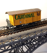 BEMO H0e Bierwagen (gedeckter Güterwagen) MOB Cardinal 2275 527, guter Zustand