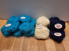 Wollepaket Wolle Mohair Konvolut, 18 Teile je 50g, 3 Farben