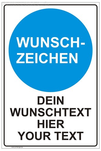 Schild idividuell gebotzeichen - schild,