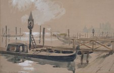Venedig Gondeln Santa Maria Salute unbekannt Monogramm W G Aquarell um 1920