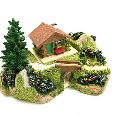 RS Modell Rudolf Spitaler 6670, Diorama Haus mit Brücke aus den 50er Jahren