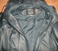Lederjacke Cecil Größe XL, schwarz, mit Kapuze, Zustand gut