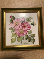 Gr.Bild aus Porzellan Handbemalen Sign. FH Porzellan Manufaktur 18 cm x18 cm