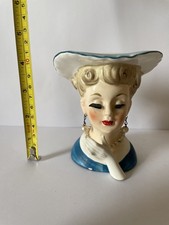 Vintage Napco Frauenkopf Vase Tretchikoff Perle Art Deco Japan Retro Chic Kitsch