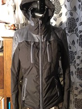 JET SET Jacke Ski Motorat Leder Stoff  Grau Schwarz Gr. 2