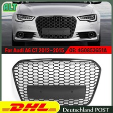 Für Audi A6 C7 4G 10-14 Frontgrill Waben Grill Glänz Schwarz Kühlergrill