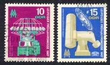 DDR 1254-1255 , gestempelt / o / Strickmaschine , Teleskop , Messe Leipzig /g3