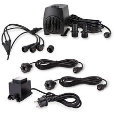 Garten Springbrunnen Pumpe SP2 mit 2x LED Ring Beleuchtung Teichpumpe Bachlauf