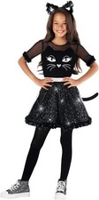 Schwarz Katze Kostüm Kinder