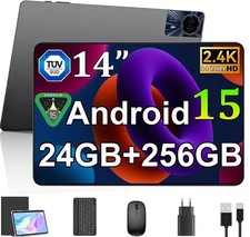 2025 14" Tablet PC 24GB RAM+256GB ROM Android15 Tablet 2.4K IPS 2SIM 5G WiFi GPS