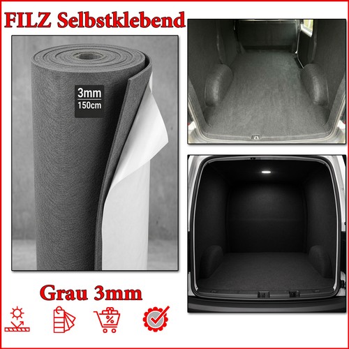 Filz selbstklebend 3mm grau - filz,