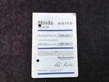 Betriebserlaubnis Miele Typ K52  1958  Original