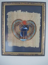 Bild altägyptisch, Scarabäus auf Papyrus