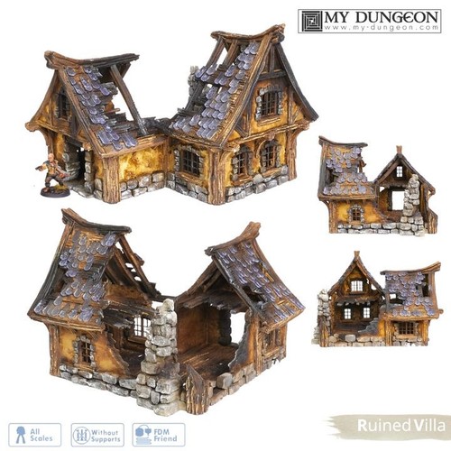Ruined villa 28mm terrain - ruined,