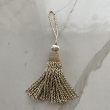 Luxus Light Gold Türgriff-Schlüsselquaste m.Kordel Troddeln Anhänger Raffhalter 