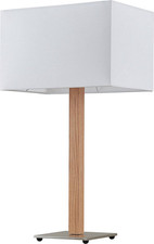 Lucande Heily Tischleuchte Holz eckig weiß Tischlampe Lampe Leuchte Spot Licht