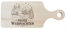 Schneidebrett aus Holz mit Lasergravur Frohe Weihnachten Geschenk Deko Buche