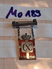 Orden Dänemark BROSCHE CRISTIAN X von DÄNEMARK 1870-1945 Echt Silber (mo189)