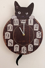 Katzen uhr wackelt mit - katzen,