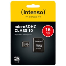 kQ Intenso microSDHC Karte 16GB Class 10 Speicherkarte mit SD Adapter 16 GB