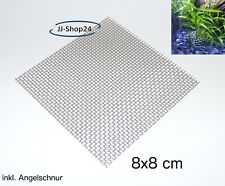 Edelstahl Moosgitter 8x8cm für Aquarium Garnelen Fisch Moose inkl. Angelschnur