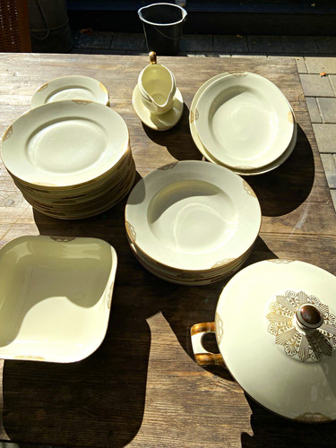 Tafelgeschirr set creme - tafelgeschirr-set,