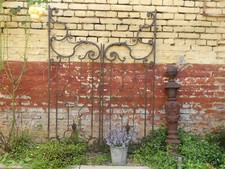 antikes Gartentor Gartentür Gartenpforte Zauntür Eisentür 2 Flügel Frankreich