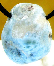 LARIMAR    Trommelstein   Anhänger  TROMMELSTEIN   GEBOHRT   Nr.76