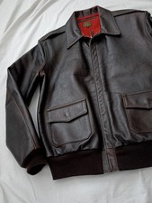 A2 Lederjacke BRONCO US 46 52-54/L/xl Leather Flight Jacket WW2 aero Horsehide