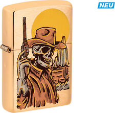 ZIPPO messing gebürstet color Wild West Skeleton 60006579 Geschenkverpackung