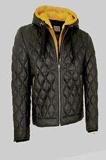 Bugatti   Herren Echtleder Lederjacke Steppjacke Lammnappa schwarz / gelb, Gr 54