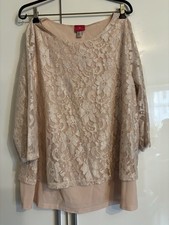 ⭐Damen rosa Spritzen Oberteil 3/4 Ärmel Gr. 42 ⭐