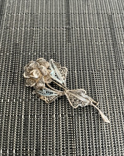 Filigrane brosche echt silber - filigrane,