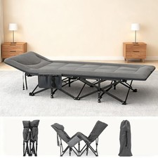 Feldbett Campingbett Bett Liege Gästebett Klappbett Faltbett XXL mit Matratze
