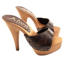 Sexy Snake Clogs Leder Clogs -